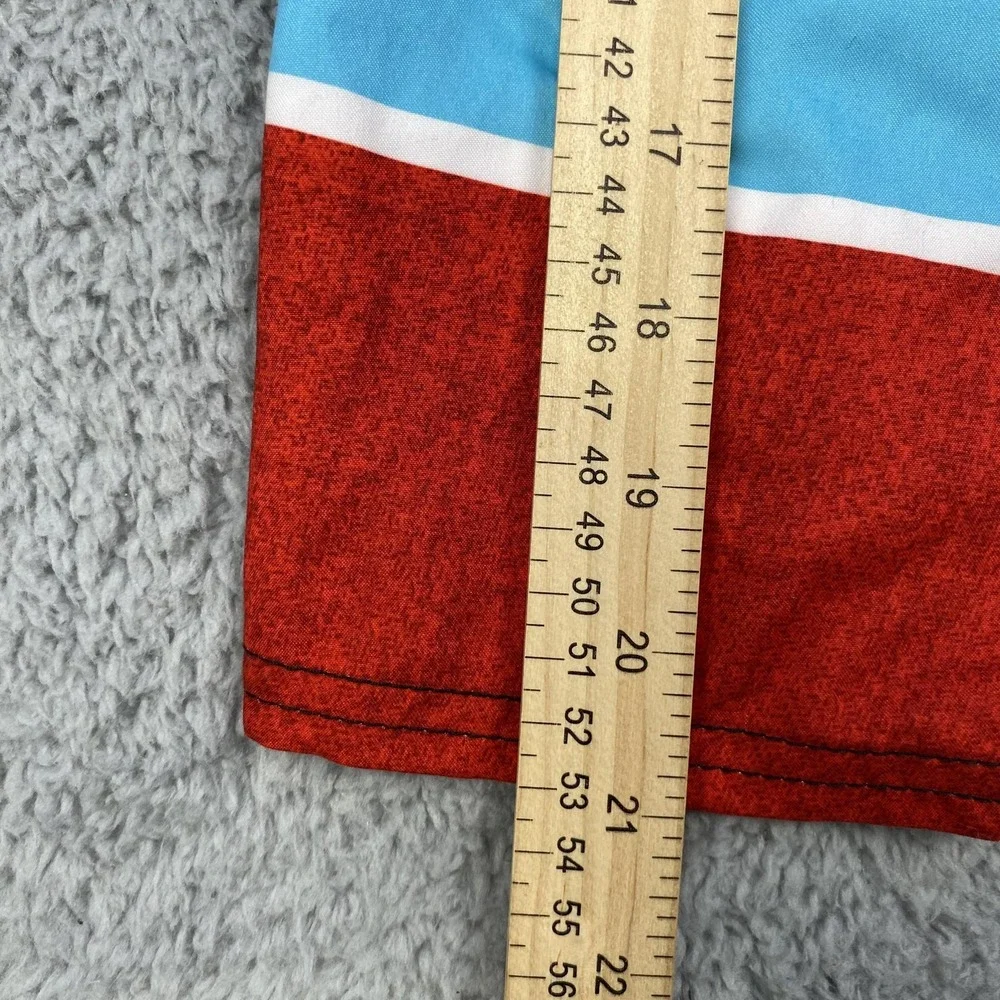 O'Neill Shorts‎ Mens 31 Red Blue White Striped Boardshorts Swim Trunks Pocket